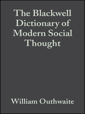 cover image of The Blackwell Dictionary of Modern Social Thought